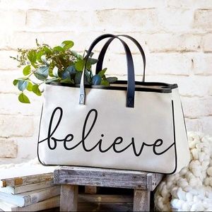 Santa Barbara Designs Tote Believe Holiday Gift Canvas New